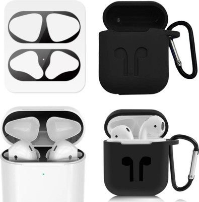 MAK Cover Accessory Combo for Airpods 1, Airpods 2(Black)