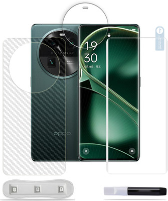 SOMTONE Front and Back Tempered Glass for Oppo Find X6 5G Tempered Glass Screen Protector ( 1 UV TEMPERED GLASS SCREEN PROTECTOR + 1 BACK CARBON FIBER SKIN + CAMERA LENS PROTECTOR )(Pack of 1)