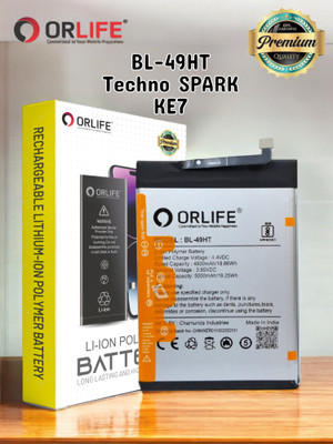 orlife Mobile Battery For  Tecno Spark 6 (KE7) / Tecno Camon 16 |49HT ( 1 Year Replacement Warranty )