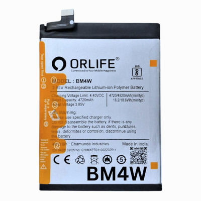 orlife Mobile Battery For  Xiaomi 10T Lite 5G | 10i 5G | Note 9 Pro 5G | BM4W (1 Year Replacement Warranty)