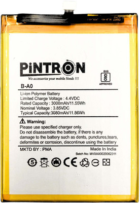 Pintron Mobile Battery For  Vivo V3 Max B-A0 Mobile Battery For Vivo V3 Max B-A0 3080 mAh with 90 days Warranty