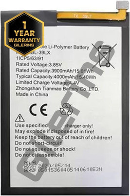 GILERINS Mobile Battery For  Infinix BL-39LX Battery for Infinix Smart 4 X680 / S5 X652 with 1 Year Warranty