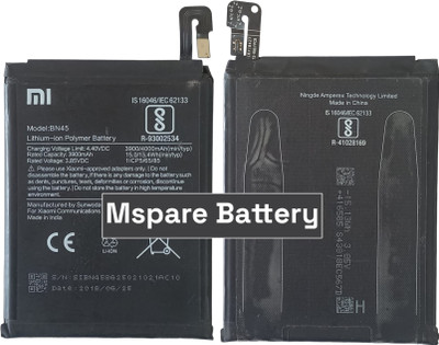 Mspare Mobile Battery For  Xiaomi Redmi Note 5 Pro | Model BN45 {4000mAH}