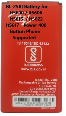 MONTU Mobile Battery For  Original It5600/It5606/It5616/Power 400/It5622 Phone 1ICP7/44/78,3.7 V 2500mah BL - 25Bi Battery