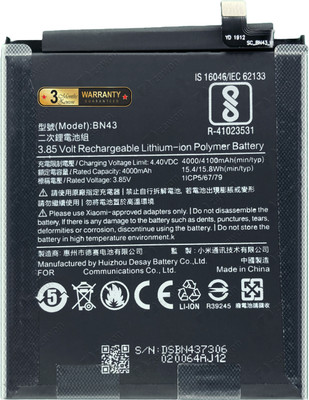 Zewon Mobile Battery For  Xiaomi Ml Redmi Note 4 MZB5280IN MZB5253IN MZB5544IN Battery 6 Months Warranty*