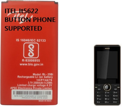 MONTU Mobile Battery For  Original ITEL It5622, 1ICP7/44/78, 3.7 V, 2500 MAH BL - 25Bi Battery