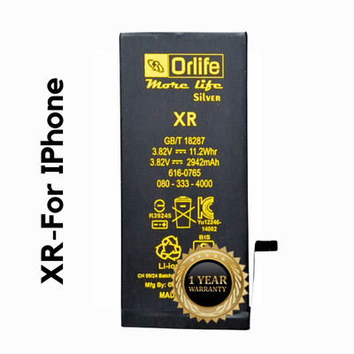 orlife Mobile Battery For  iPhone XR ( 1 Year Replacement Warranty )