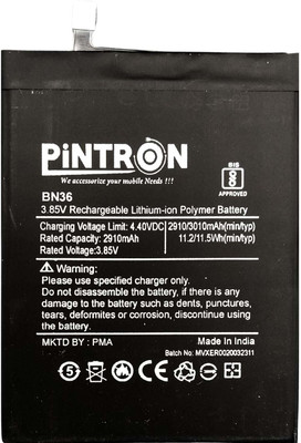 Pintron Mobile Battery For  Xiaomi Mi A2 / Mi 6X Mobile Battery for Xiaomi Mi A2 / Mi 6X / BN36 with 90 days Warranty