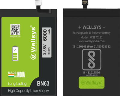 WELLSYS Mobile Battery For  Xiaomi REDMI 10 / REDMI 10A (BN63) 6000 mAh