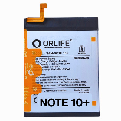 orlife Mobile Battery For  Samsung NOTE 10 PLUS (SM-N975F) / (SM-N975DS) ( 1 Year Replacement Warranty )