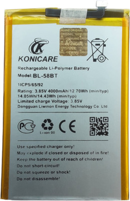 KONICARE Mobile Battery For  Tecno Pouvoir 4 / Pouvoir 4 Pro / BL-58BT 4000mAh Original Battery