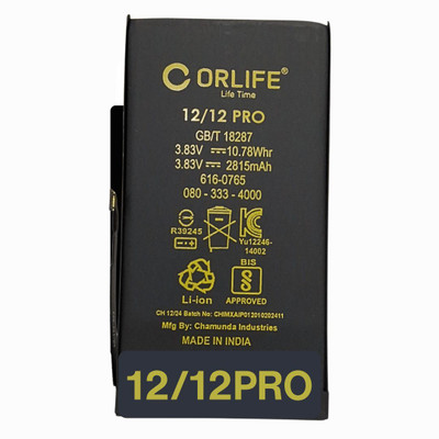 orlife Mobile Battery For  iPhone 12 / 12 Pro ( 1 Year Replacement Warranty )