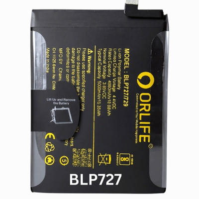 orlife Mobile Battery For  Oppo A5-2020 | A9-2020 | BLP727 ( 1 Year Replacemant Warranty )