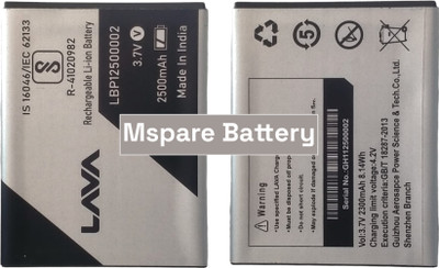 Mspare Mobile Battery For  Lava Z60 | Model LBP12500002 {2500mAH}