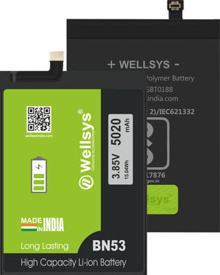 WELLSYS Mobile Battery For  Xiaomi REDMI NOTE 9 PRO / REDMI NOTE 10 PRO / POCO M2 PRO (BN53) 5020 mAh