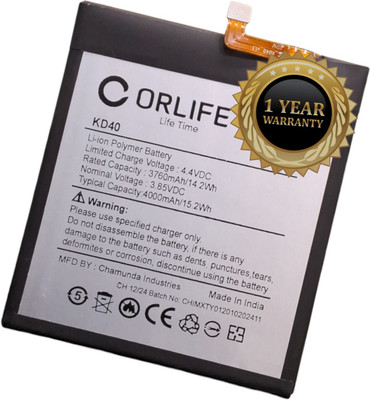 orlife Mobile Battery For  Motorola moto G8 Plus | KD40 | 4000mAh( 1 Year Replacement Warranty )