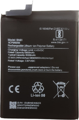 FULL CELL Mobile Battery For  Xiaomi Poco X3 , MZB07Z0IN MZB07Z1IN MZB07Z2IN MZB07Z3IN MZB07Z4IN MZB9965IN , BN61