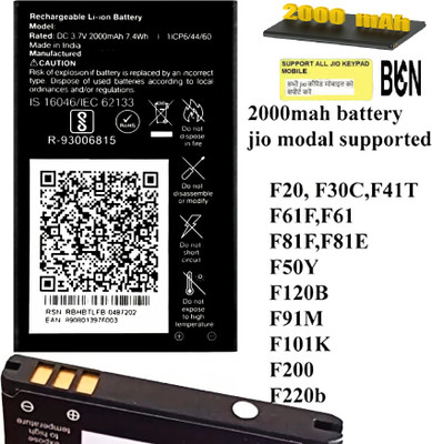 BKN Mobile Battery For  JIO / LYF QUALITY CHECKED JIO KEYPAD LYF KEYPAD MOBILE BATTERY (F101K) 2000 MAH ORIGNAL