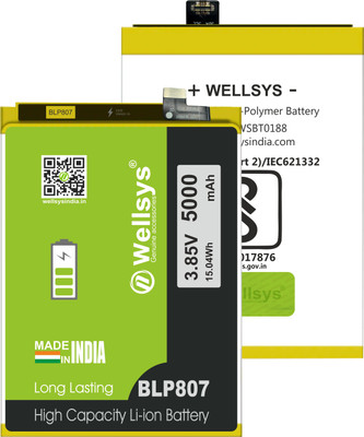 WELLSYS Mobile Battery For  Realme 7, RMX2151, RMX2163 (BLP807 5000mAh)