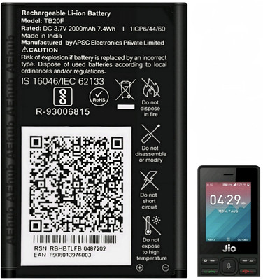 AEHUB Mobile Battery For  Jio LYF Keypad Phone F120B/F220B/F320B/LF2403N/F90M/F61F/F81E/2000mAh