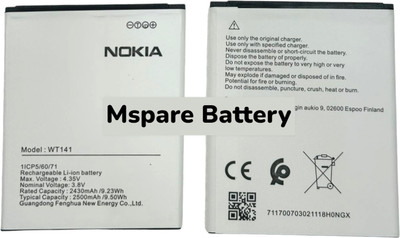 Mspare Mobile Battery For  Nokia C1 2nd Edition | Model WT141 {2500mAH}