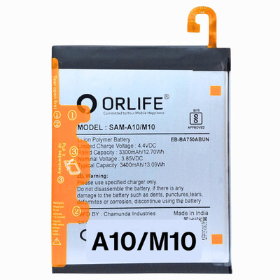 orlife Mobile Battery For  Samsung Galaxy A10, M10, A7 2018, SM-A730X, A750, A730X, SM-A750, ( 1Year Warranty )
