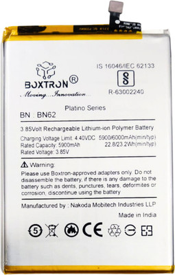 Boxtron Mobile Battery For  Xiaomi Redmi 9 Power / Note 9 / Poco M3 / Redmi 9T / BN62 with 6000mAh. 3.85 V / 180 Days Replacement Warranty