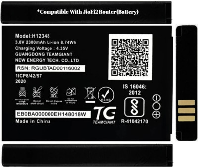 Wokia-Electronics Company Mobile Battery For  Jio H12348 Compatible for Reliance WiFi 4G Router JioFi 2 M2,M2S Router-2300mAh