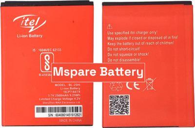 Mspare Mobile Battery For  itel 1520 | Model BL-25Hi {2500mAH}