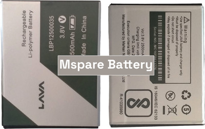 Mspare Mobile Battery For  Lava Z70 | Model LBP12500035 {2500mAH}