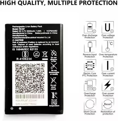 DVJ Mobile Battery For  KEYPAD LYF JIO JIO Keypad II F30C-LF-2403N /F90M /F90B JIO- F90M / F90B 3.7V / 7.4Wh-JIO AE20F