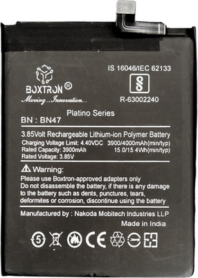 Boxtron Mobile Battery For  Original Xiaomi Redmi 6 Pro/Mi A2 Lite 4000mAh Battery Capacity 3.85 V 180 Days Replacement Warranty