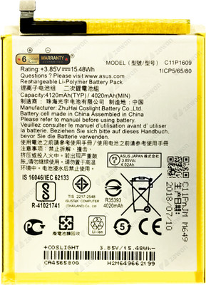 Zewon Mobile Battery For  Asus zenfone 3 Max 5.5inch ZC553KL Battery 6 Months Warranty*