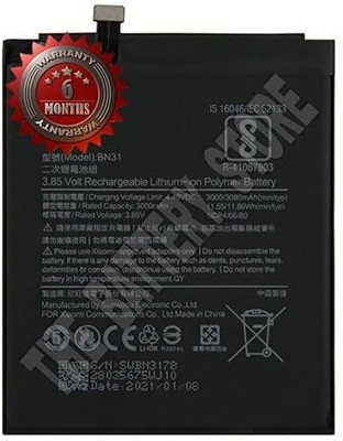 THE BATTERY STORE Mobile Battery For  Redmi Original BN31 Battery for Redmi Y1 Lite/ Y1 / Y2 with 6 Month warrenty