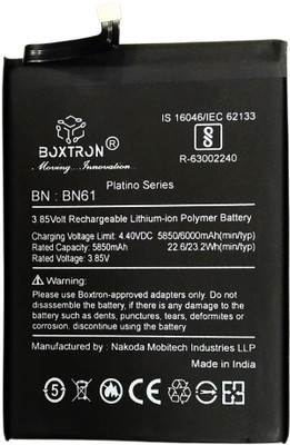 Boxtron Mobile Battery For  Original Redmi Mi Xiaomi Poco X3- BN61, 6000mAh Capacity, 3.85V, 180 Days Reaplacement Warranty.
