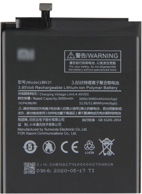 Mstore Mobile Battery For  XIAOMI Compatible Mi 5X, Redmi Y1, Y1 Lite, Y2, Mi A1