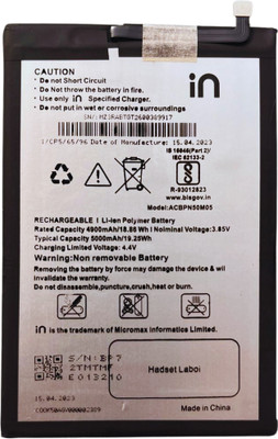 LIFON Mobile Battery For  Micromax ACBPN50M08 in 2B(5000 mAh) 1 Year Warranty