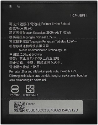 Safa Mobile Battery For  Lenovo K3 Note / Lenovo A7000 Turbo - 3000MAh