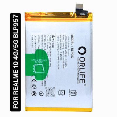 orlife Mobile Battery For  Oppo Realme 10 4G/5G |BLP957 (1 Year Replacemant Warranty)