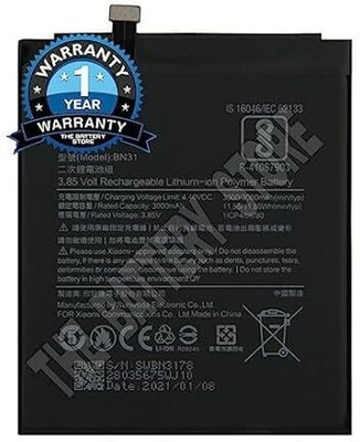 THE BATTERY STORE Mobile Battery For  Redmi Original BN31 Battery for Redmi Y1 Lite/ Y1 / Y2 with 1 year warrenty