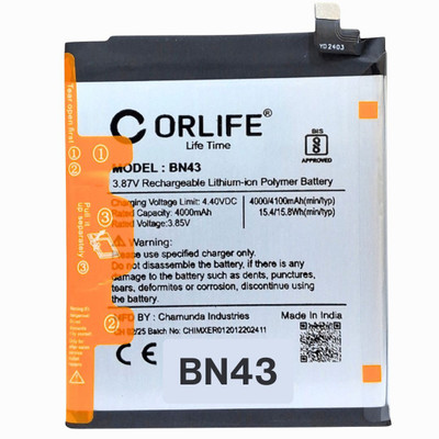 orlife Mobile Battery For  Redmi Note 4, Note 4X | BN43 ( 1 Year Replacement Warranty )