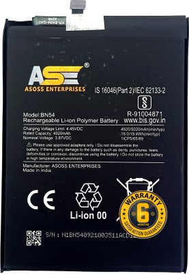 ASOSS ENTERPRISES Mobile Battery For  Redmi Mi Note 9/Note 10/Note 10x/ Note 10x Pro