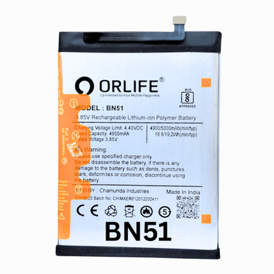 orlife Mobile Battery For  Xiaomi Redmi 8A (MZB8458IN) BN51 (1 Year Replacement Warranty)