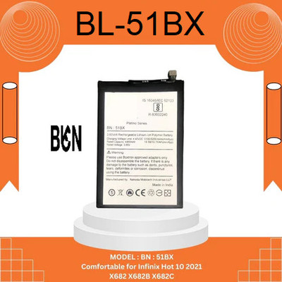 BKN Mobile Battery For  INFINIX ORIGNAL BATTERY FOR BL 51BX Infinix Hot 10 Lite / Hot 11 /Hot 10 / - 5200 MAh