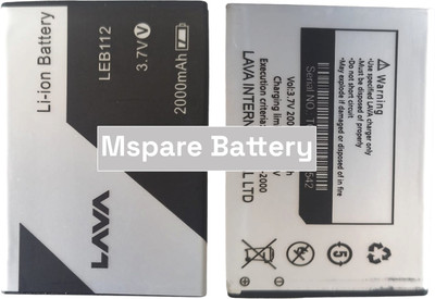 Mspare Mobile Battery For  Lava Iris 70 | Model LEB112 {2000mAH}