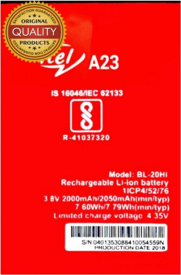 AEHUB Mobile Battery For  itel A 23/ BL-20HI/ 2000mAh