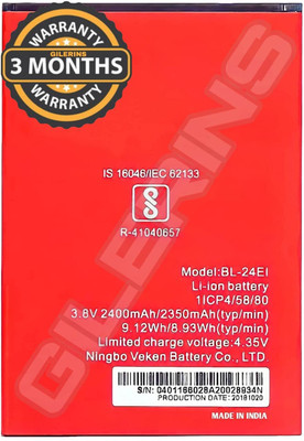 GILERINS Mobile Battery For  Itel BL-24EI Itel A23 Pro/IT 1508 / A 41 / A 40 / A 44 Pro with 6 Month Warranty