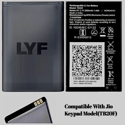 AEV Mobile Battery For  LYF All Jio Keypad Mobile 2000mAh