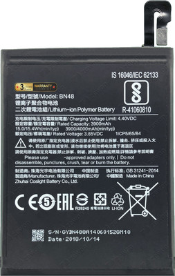 Zewon Mobile Battery For  Xiaomi Ml Redmi Note 6 Pro Battery 6 Months Warranty*