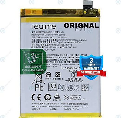 THE BATTERY STORE Mobile Battery For  Realme 7 / Cs-OPV500SL / RMX2111 ORIGINAI BATTERY BLP807with 3 month warranty and high capacity battery backup.